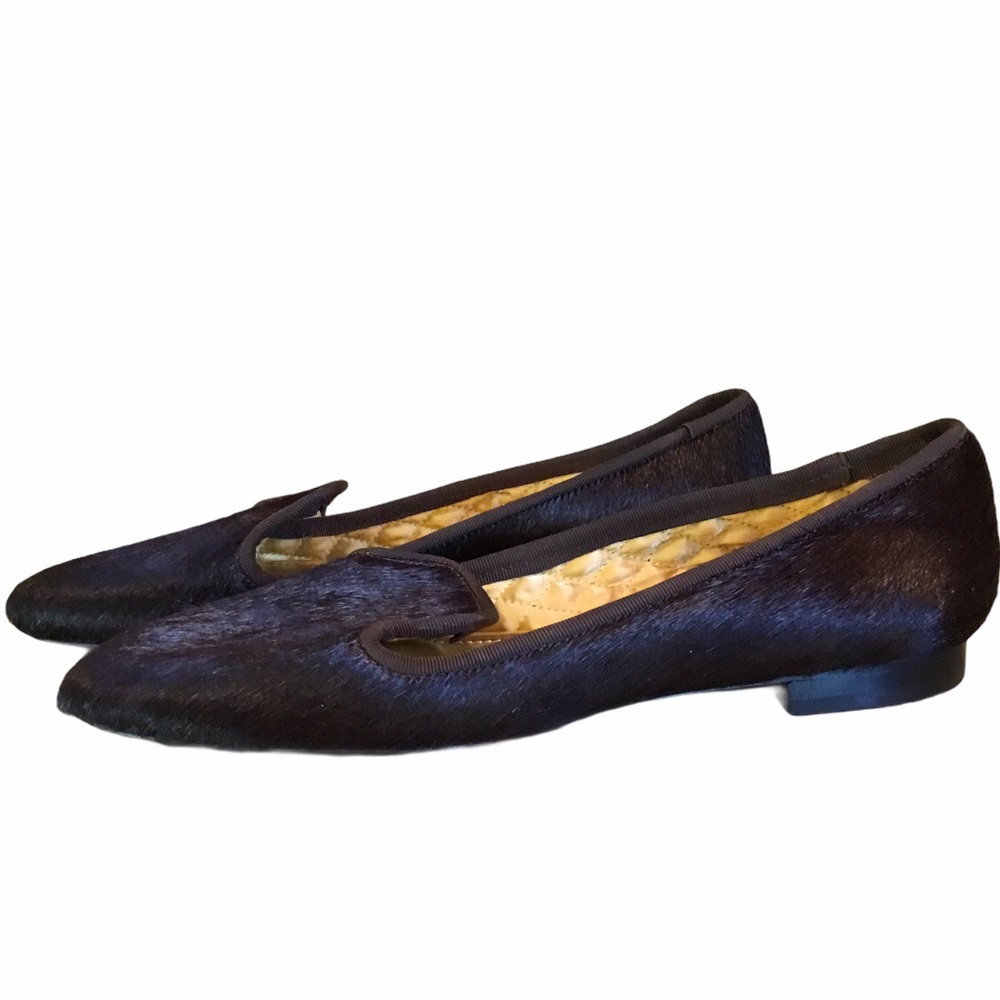 Avec Moderation Brown Hair Smoking Slipper Loafers